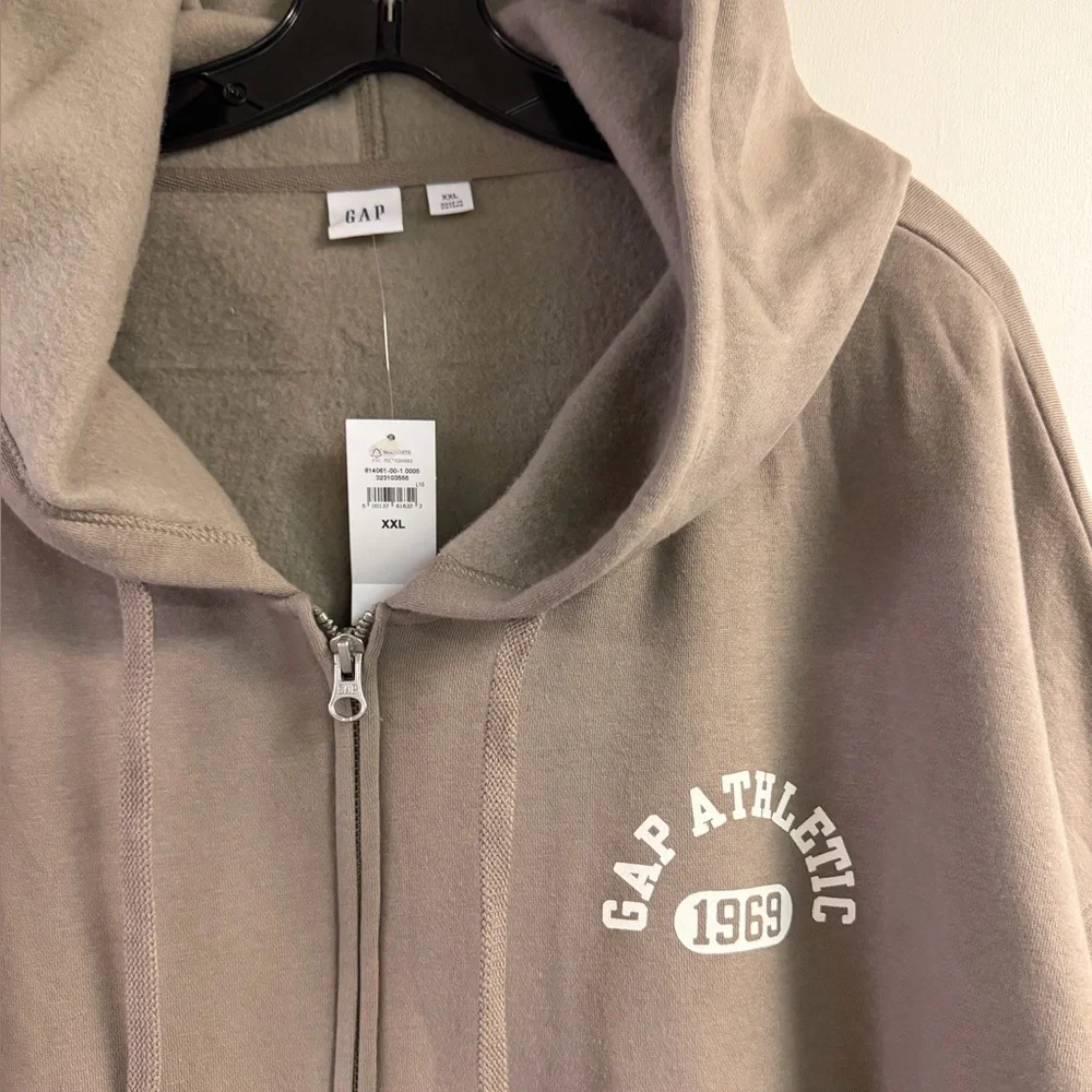 NWT Gap Athletic Dept Taupe Hoodie Size XXL - Picture 3 of 5
